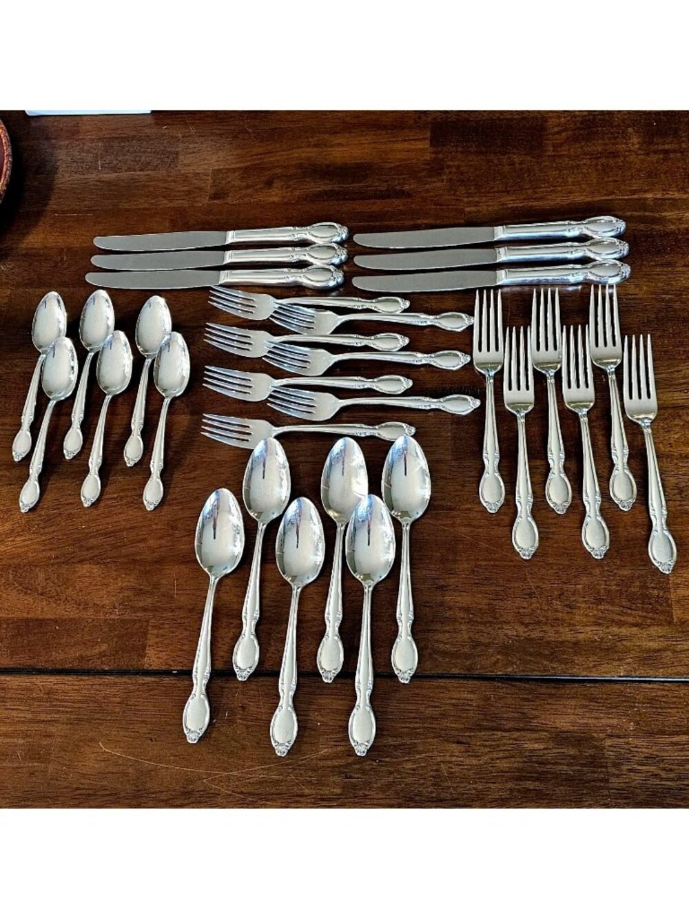Wm Rogers Precious Mirror Silverplate Set 30pc Service for 6 vintage flatware